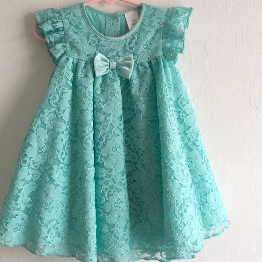 Teal lace formal dress